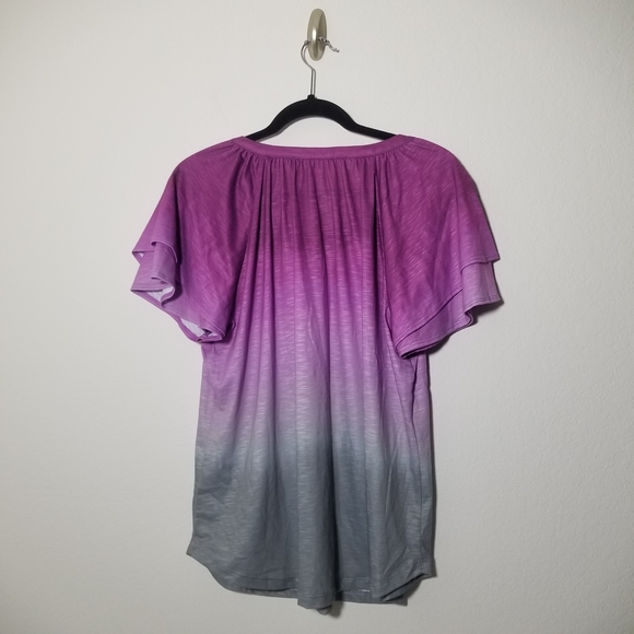 Allison Daley Purple and Gray Ombre Blouse - Picture 2 of 3